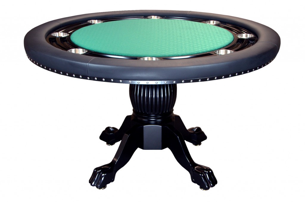 Nighthawk Round Poker Table with 6 Dining Chairs Green Speed Cloth