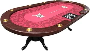 Texas Holdem Table Folding Texas Holdem Table Cloth Pad Round Poker Table for 8 Players with Cushioned Rail and Built-in Cup Holders 240X120cm